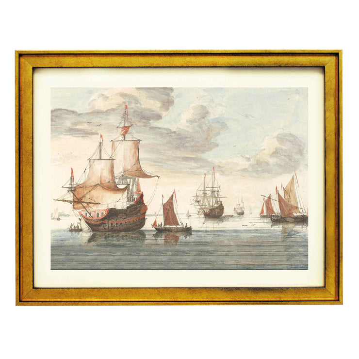Ships on a Calm Sea, anonymous by Johan Teyle art print