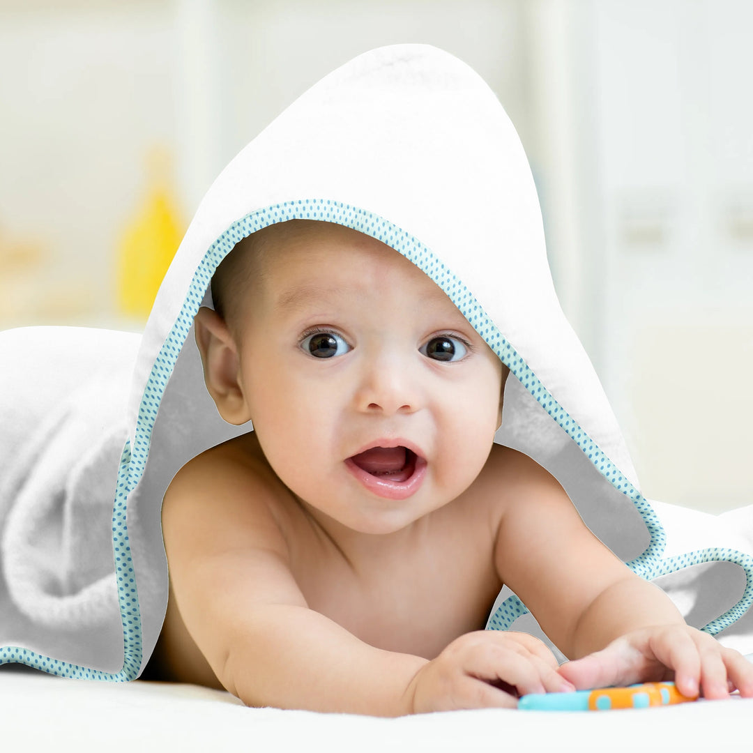 Organic Blue on Blue Hooded Towel Set