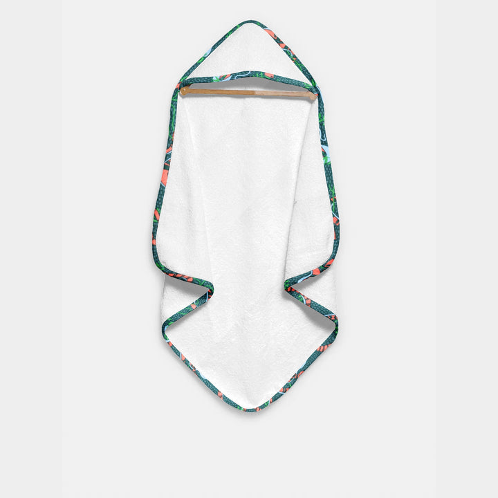 Organic Tropical Print Hooded Towel Set