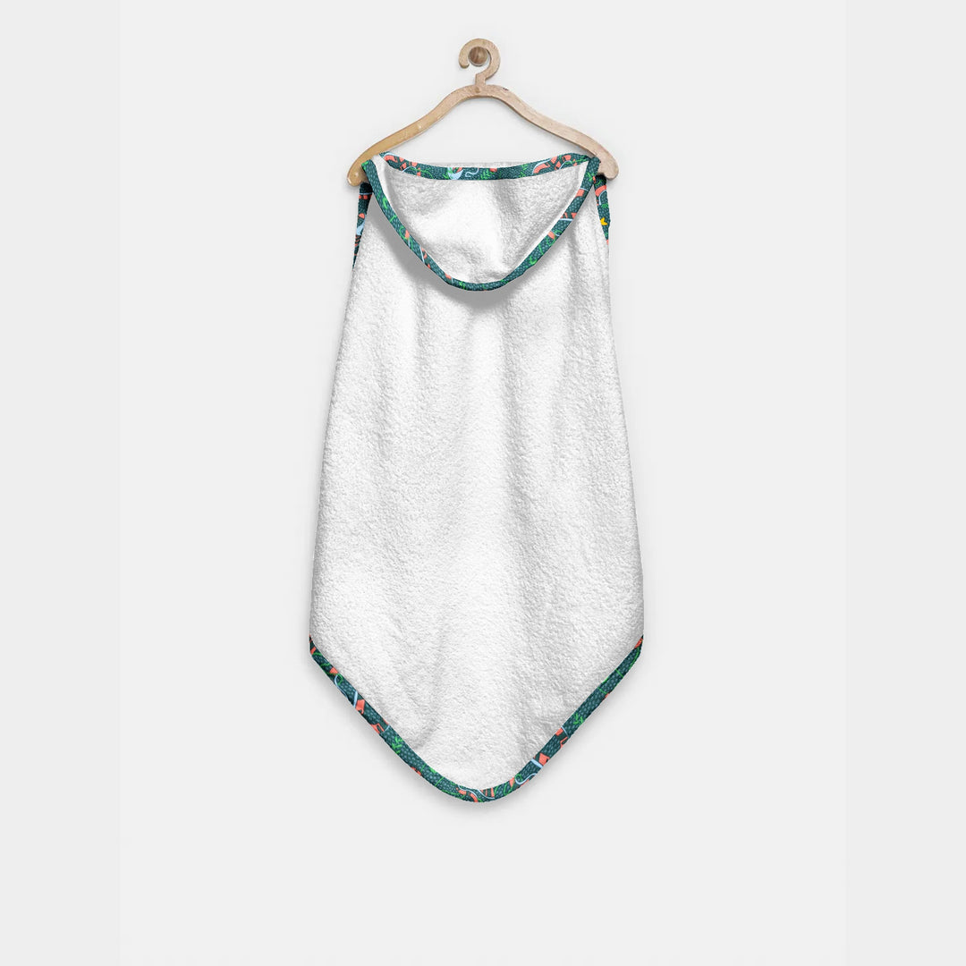Organic Tropical Print Hooded Towel Set