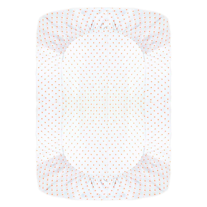 Organic Fitted Crib Sheet-Neon Orange Dots
