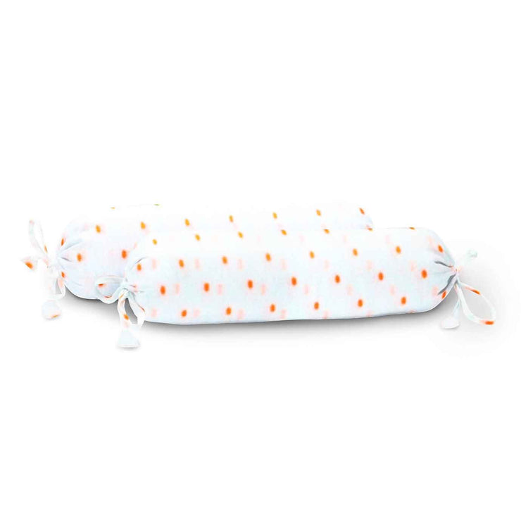 Baby Bolster Cover Set with Fillers-Neon Orange Dots