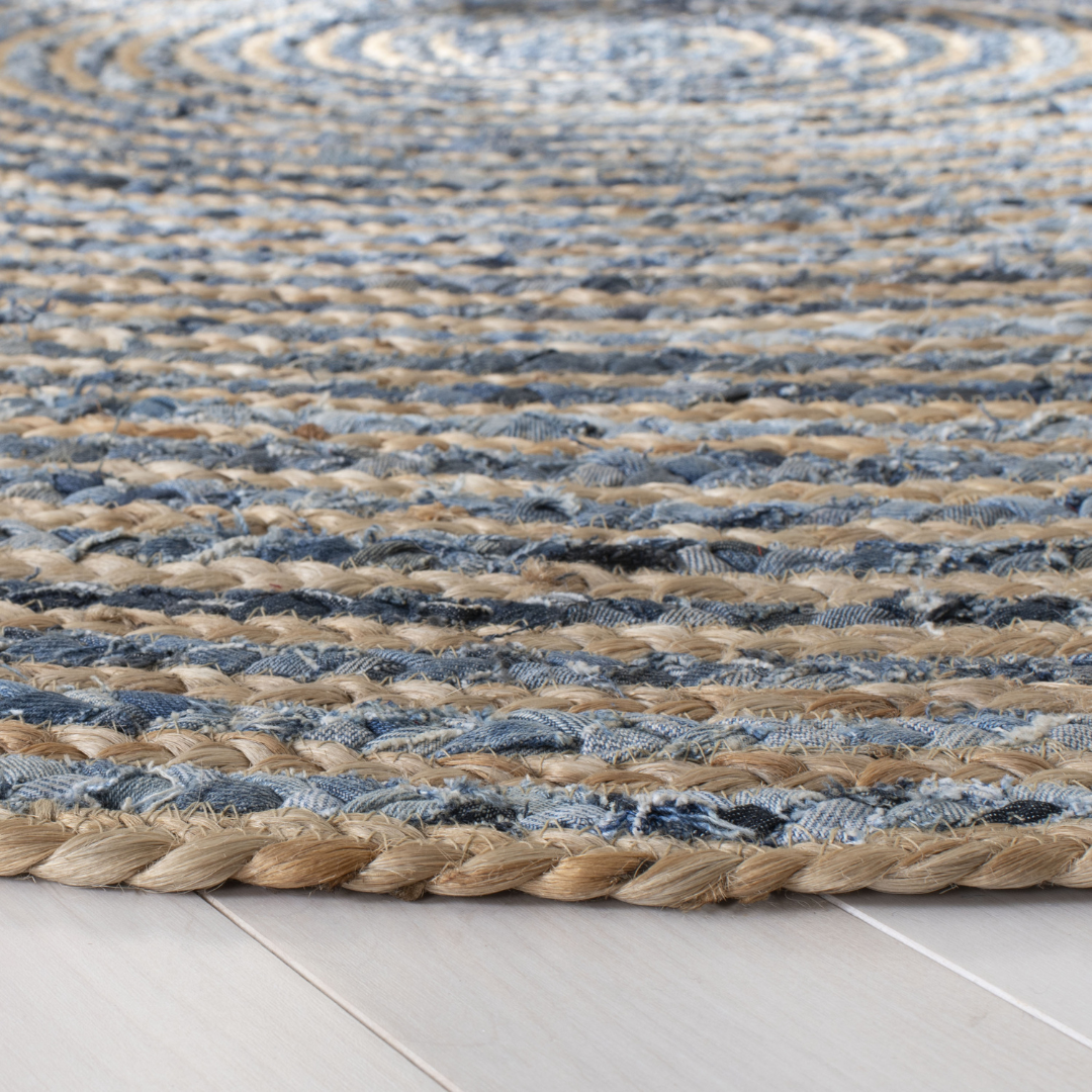 GREY CHINDI AND JUTE ROUND DHURRIE