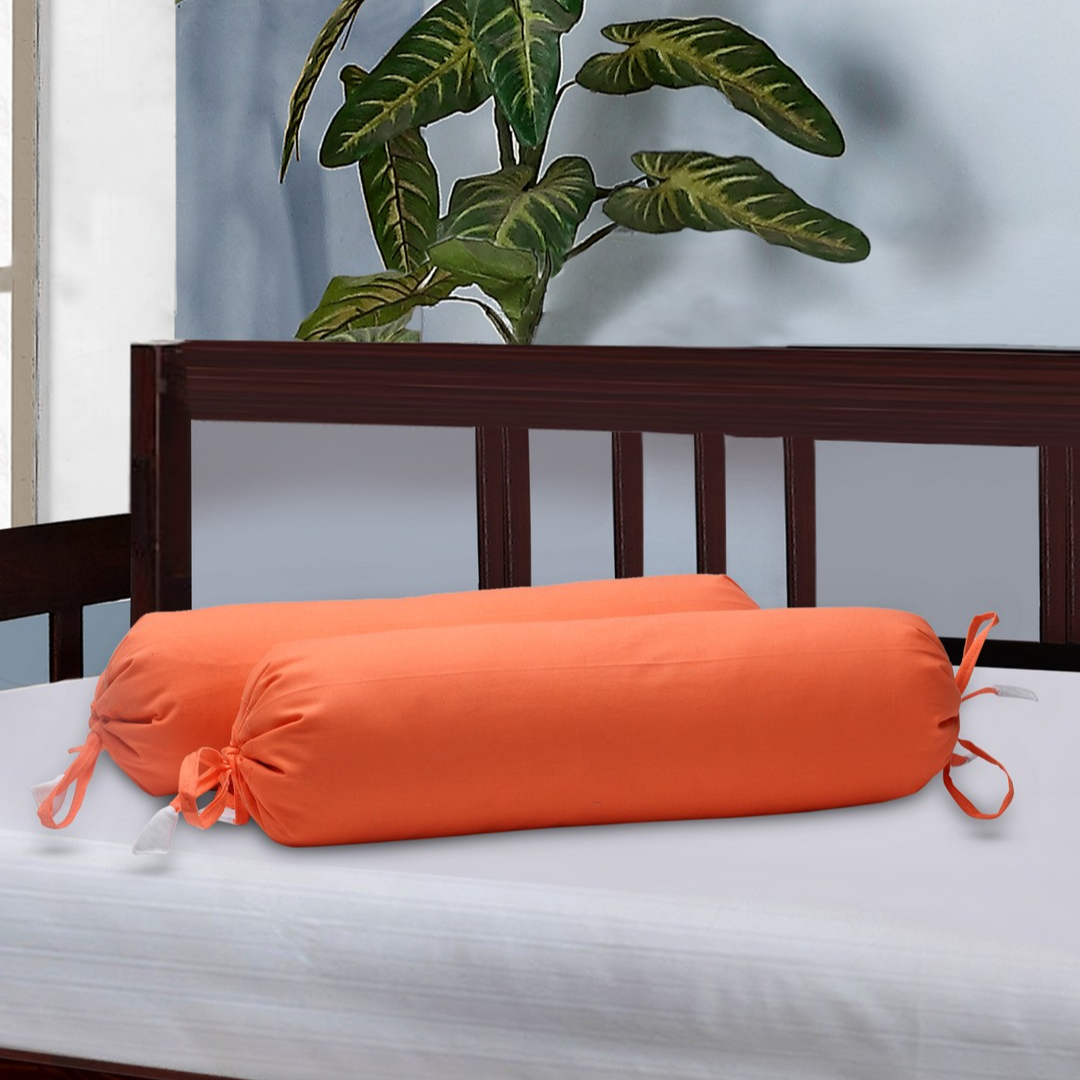 Organic Baby Bolster Cover Set with Fillers Orange