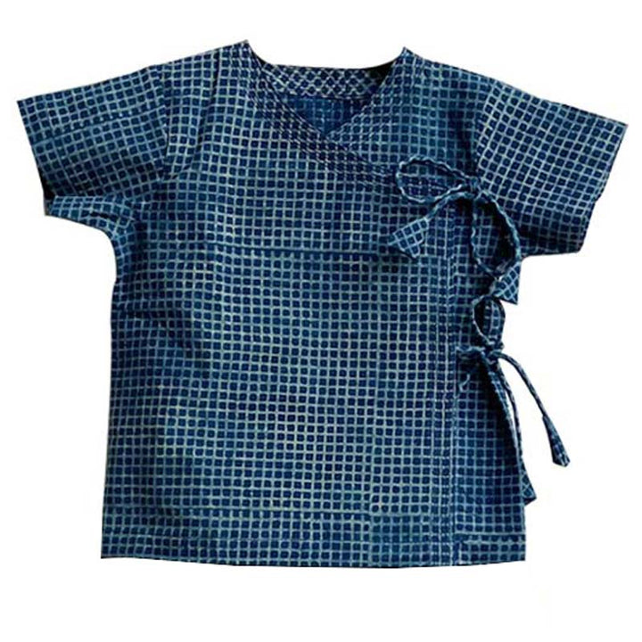 UNISEX ORGANIC ZOO BAG - INDIGO RAIDANA AND CHECK ANGARAKHA + PANTS