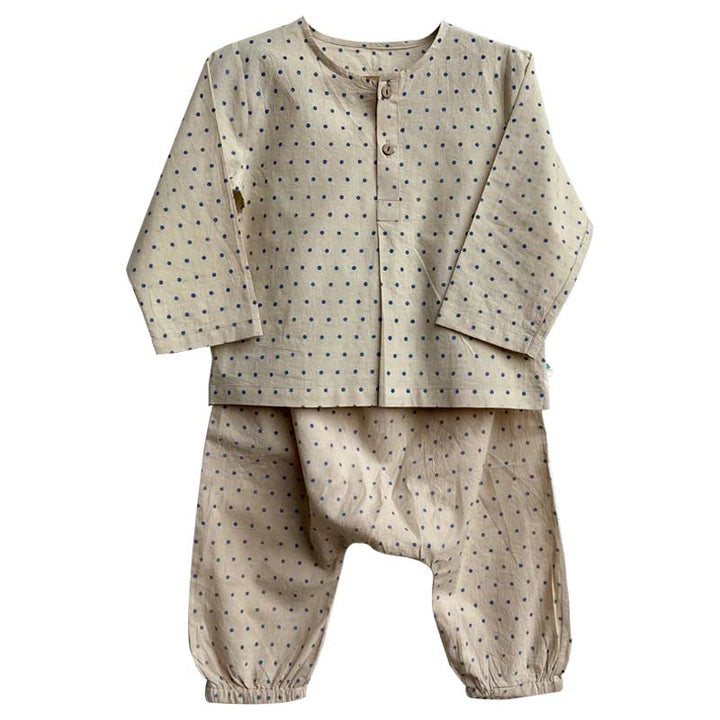 UNISEX ORGANIC ZOO BAG - INDIGO CHECK KURTA + INDIGO RAIDANA KURTA + RAIDANA PANTS