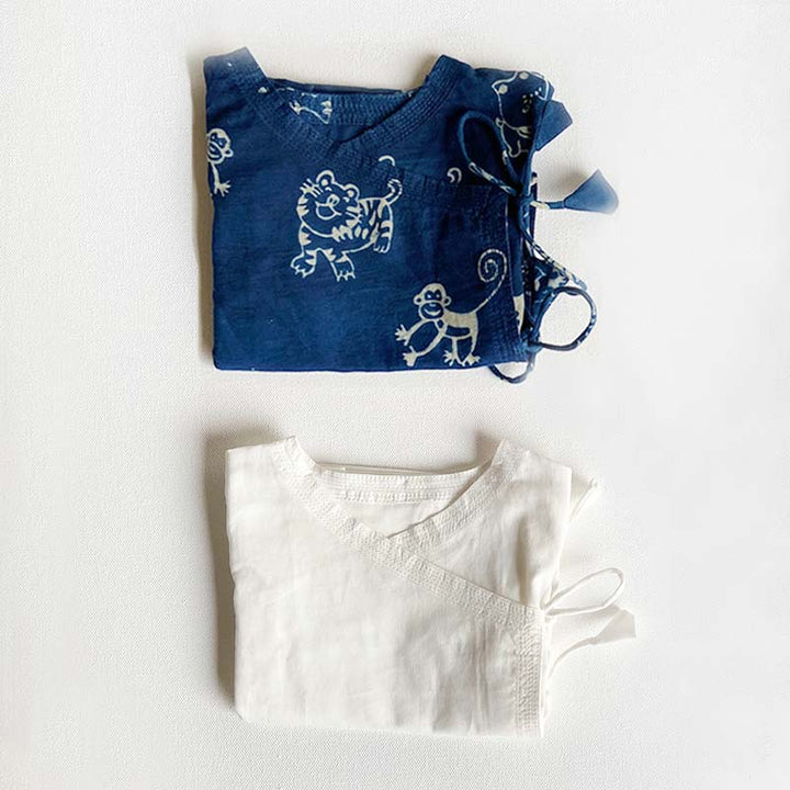 UNISEX ORGANIC NEWBORN BAG - ZOO + ESSENTIAL WHITE ANGRAKHA