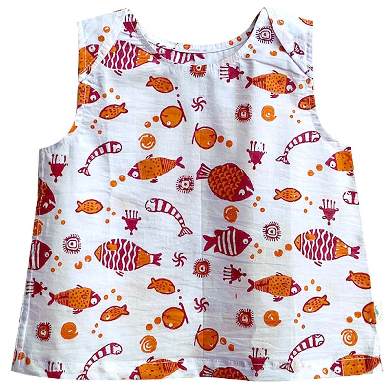 UNISEX ORGANIC KOI RED JHABLA WITH RED PANTS
