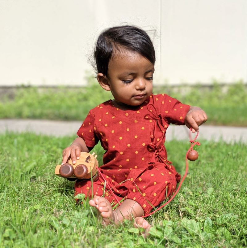 UNISEX ORGANIC MADDER RAIDANA PRINT KURTA +  PANTS