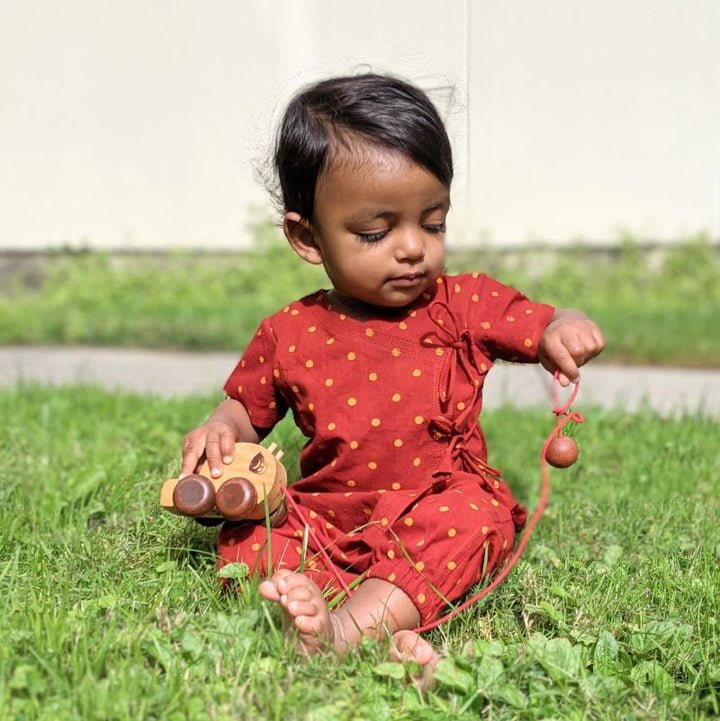 UNISEX ORGANIC MADDER RAIDANA PRINT KURTA +  PANTS