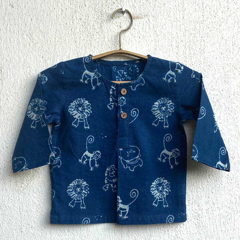 UNISEX ZOO PRINT KURTA WITH MATCHING PYJAMA PANTS