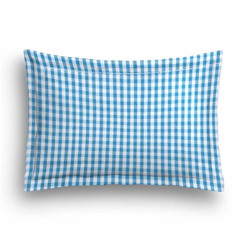 Baby Pillow Cover Set without Filler Blue Checks