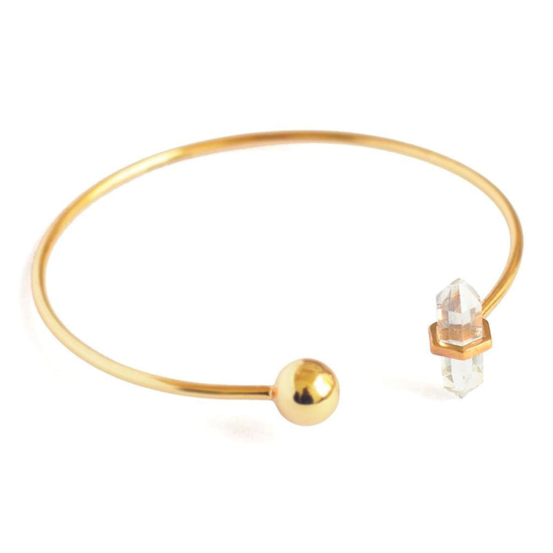 CRYSTAL QUARTZ STONE STACKABLE CUFF