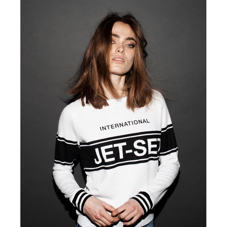 INTERNATIONAL JET-SET- LOOSE FIT RAGLAN SWEAT WITH ARM DETAIL