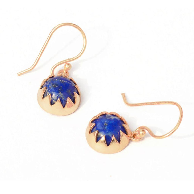 LAPIS CABOCHON DANGLE EARRINGS
