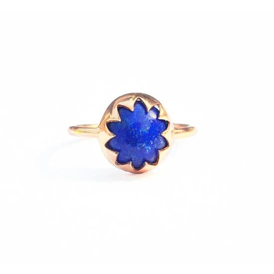 LAPIS LAZULI CABOCHON STONE RING