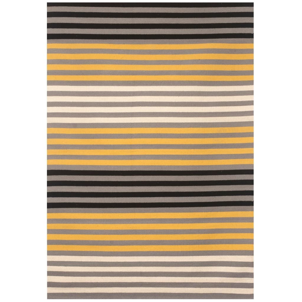 YELLOW STRIPES COTTON DHURRIE