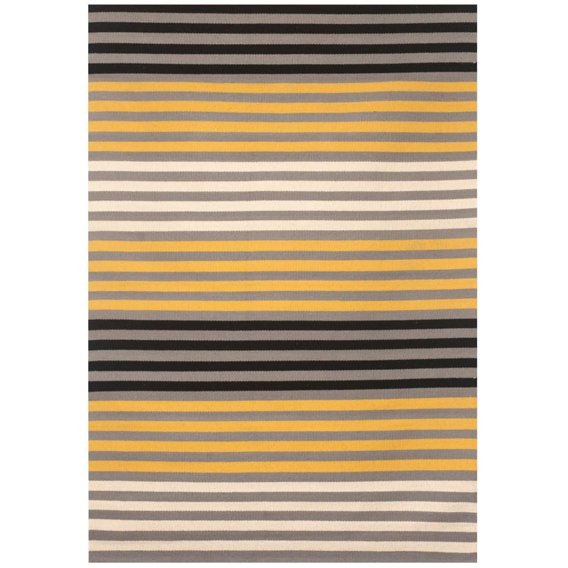 YELLOW STRIPES COTTON DHURRIE