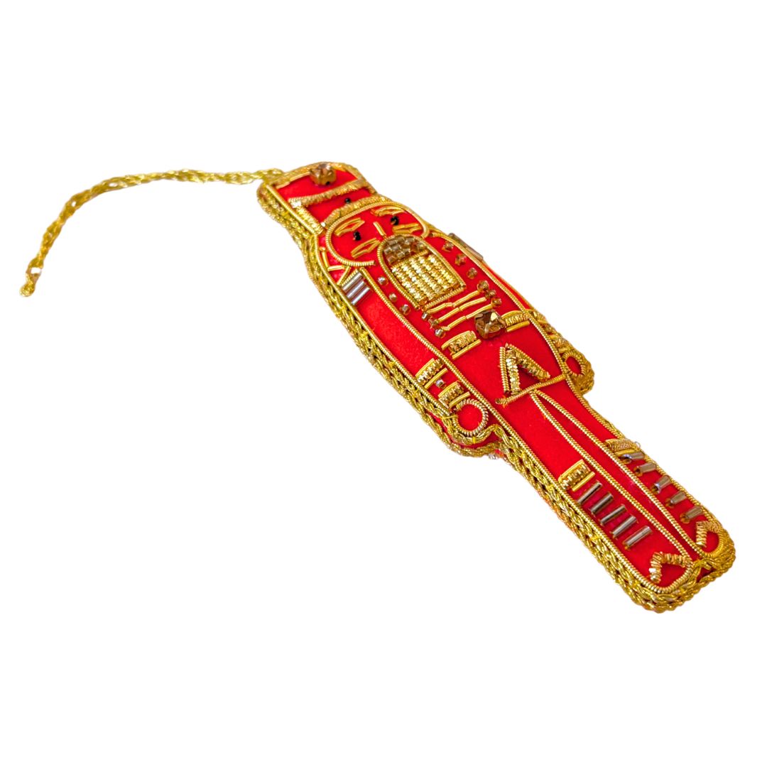 Handmade Nutcracker Soldier Embroidered Ornament