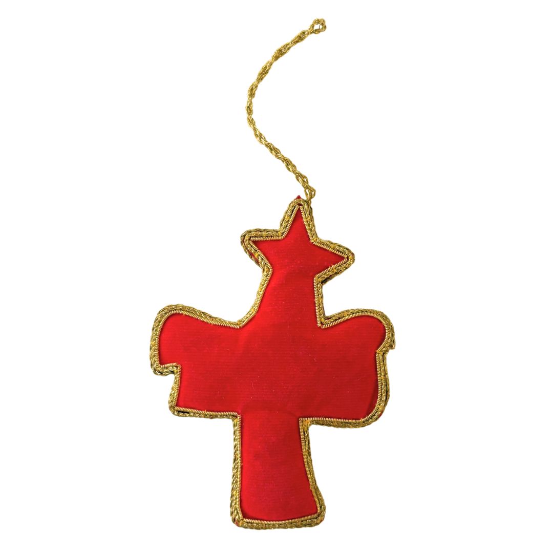 Handmade Joyful Star Beaded Embroidered Ornament