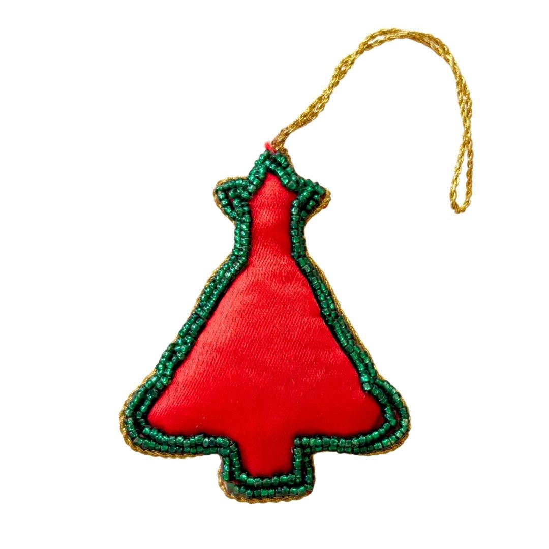 Handmade Classic Christmas Tree Embroidered Ornament