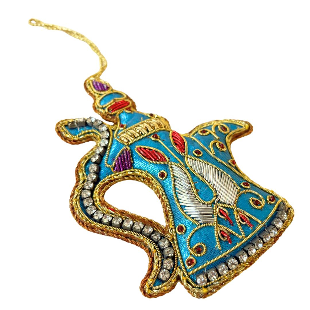 Handmade Victorian Teapot Embroidered Ornament