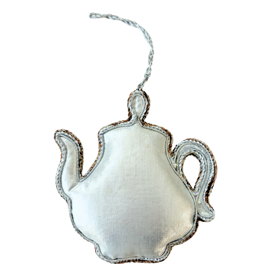 Handmade Nautical Anchor Teapot Embroidered Ornament