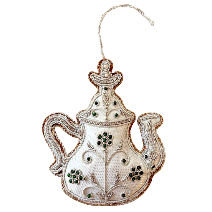 Handmade Royal Teapot Beaded Embroidered Ornament