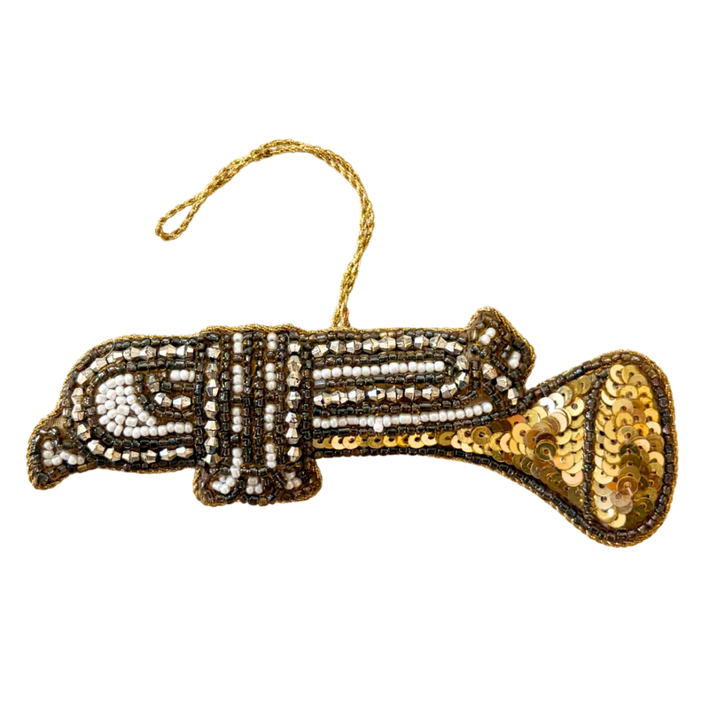 Handmade Trumpet Beaded Embroidered Ornament