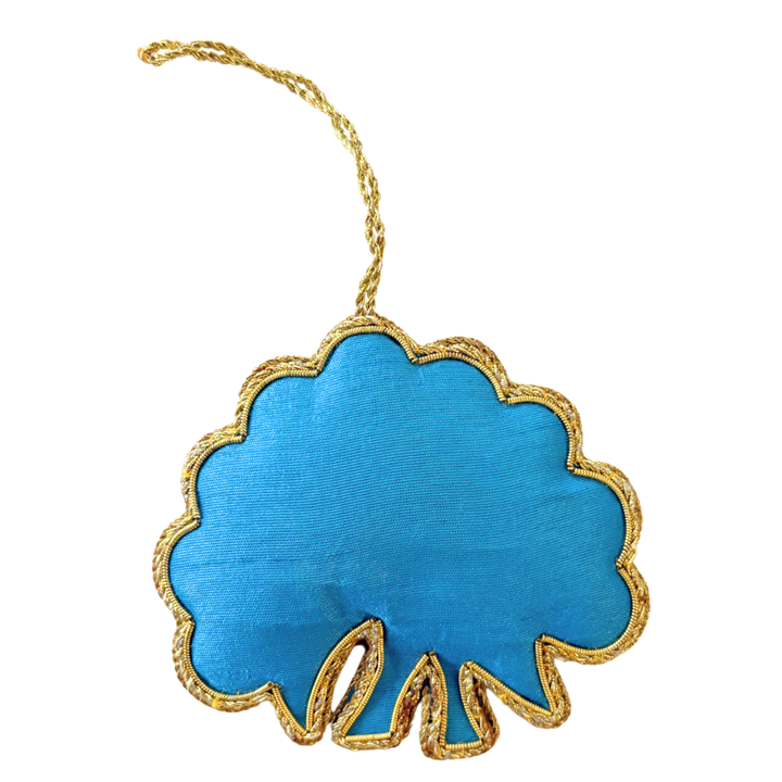 Handmade Peacock Feather Beaded Embroidered Ornament