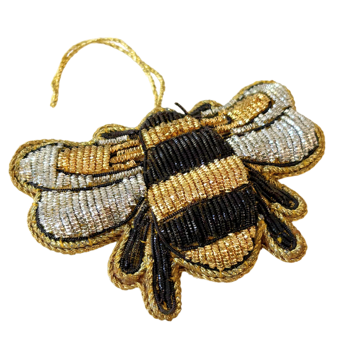 Handmade Bejeweled Butterfly Embroidered Ornament