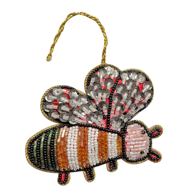 Handmade Embellished Bee Christmas Ornament