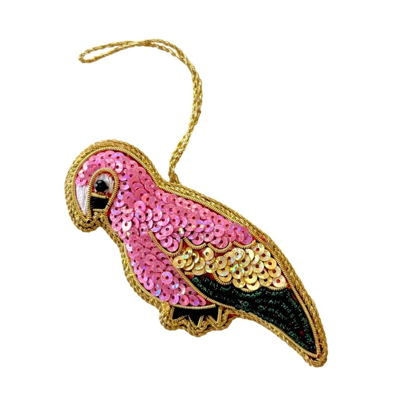 Handmade Parrot Embroidered Ornament