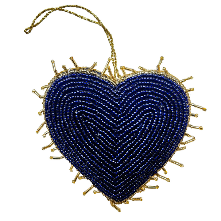 Handmade Blue Heart Christmas Ornament