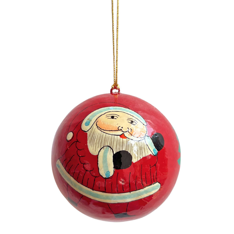 Crimson Santa Ornament
