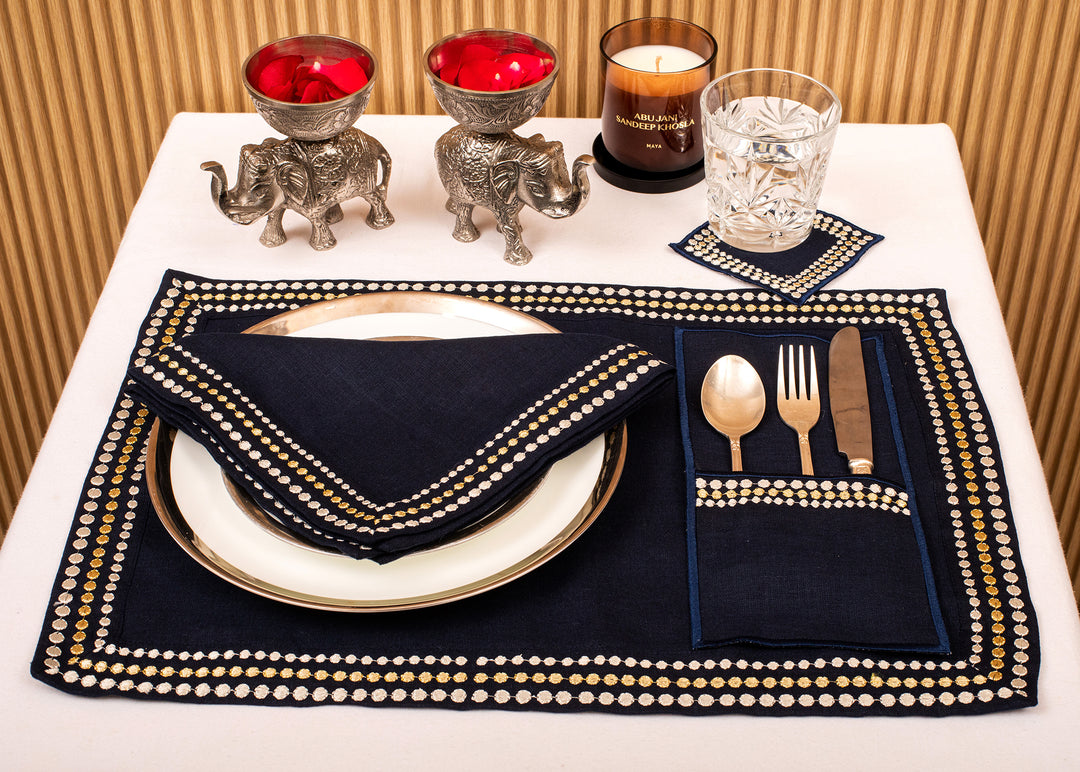 Placemats and Napkins - Navy Blue