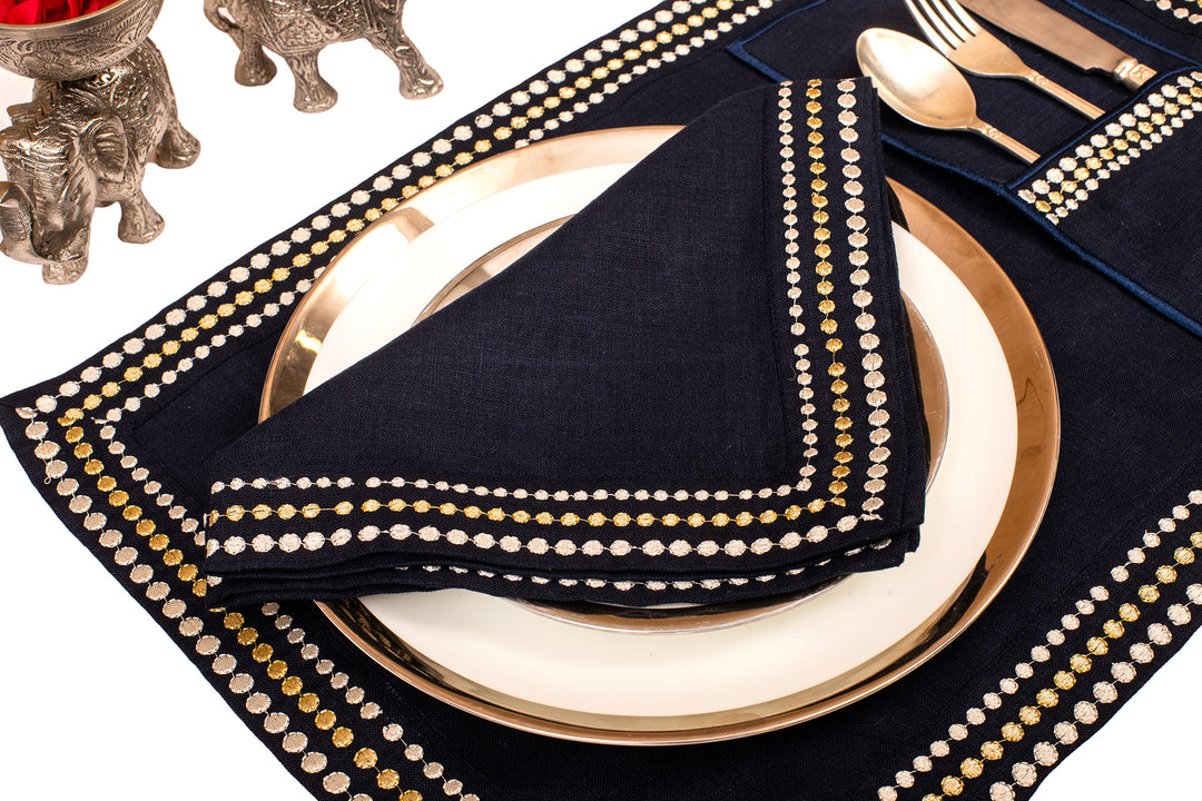 Placemats and Napkins - Navy Blue