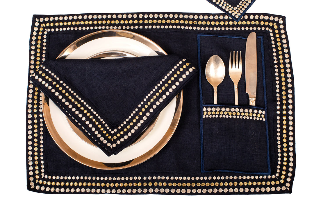Placemats and Napkins - Navy Blue