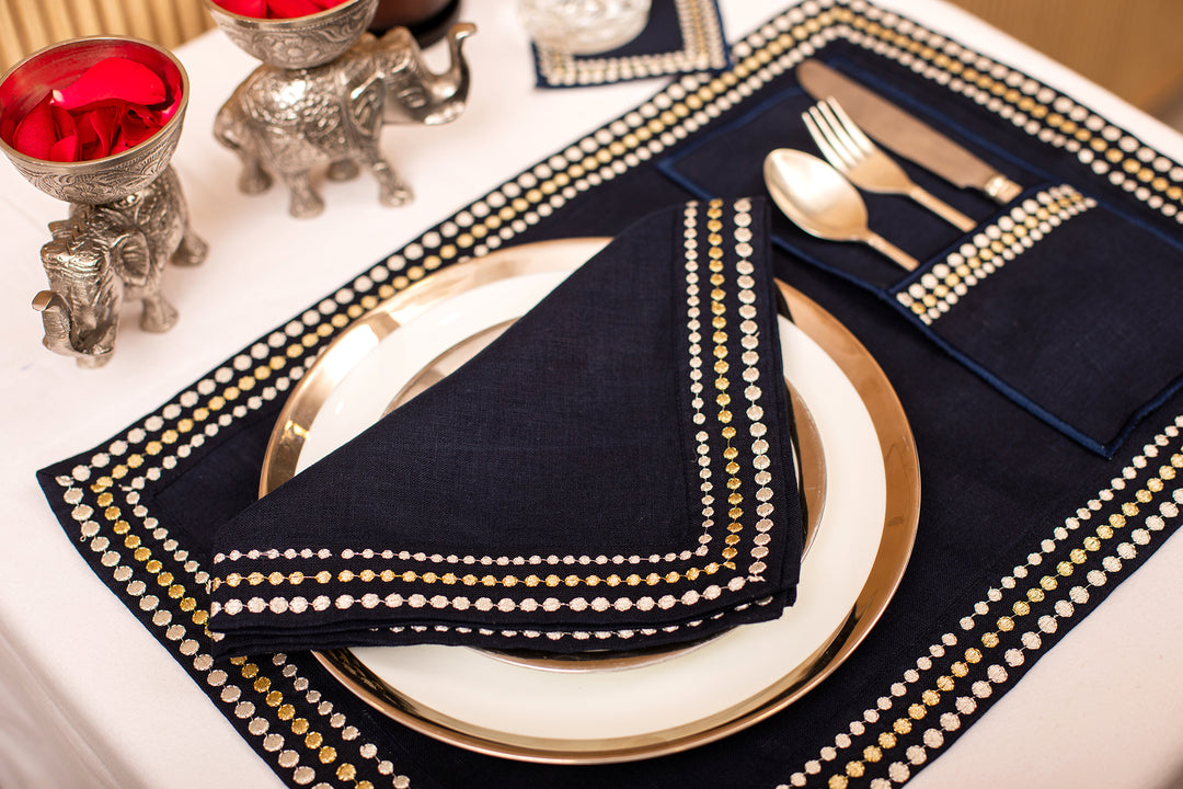 Placemats and Napkins - Navy Blue