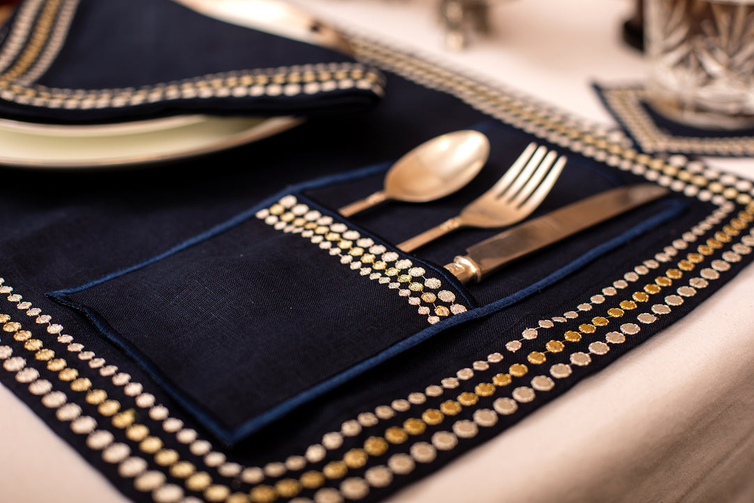 Placemats and Napkins - Navy Blue