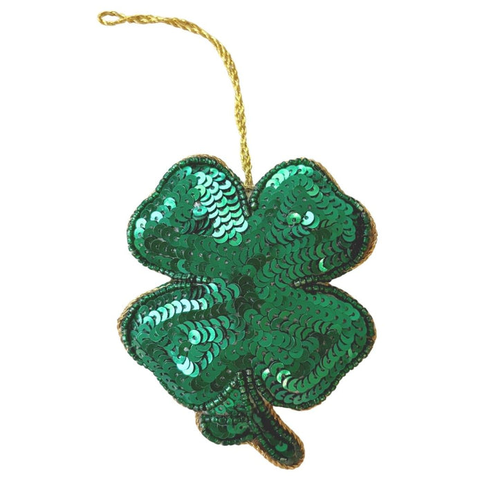 Handmade Lucky Clover Embroidered Ornament