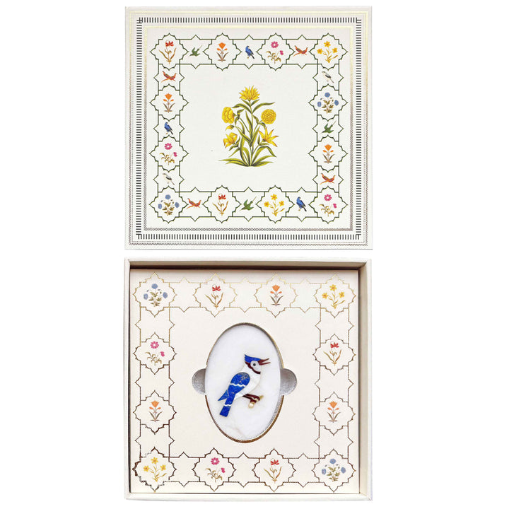 Marble Inlay Bird Trinket Box