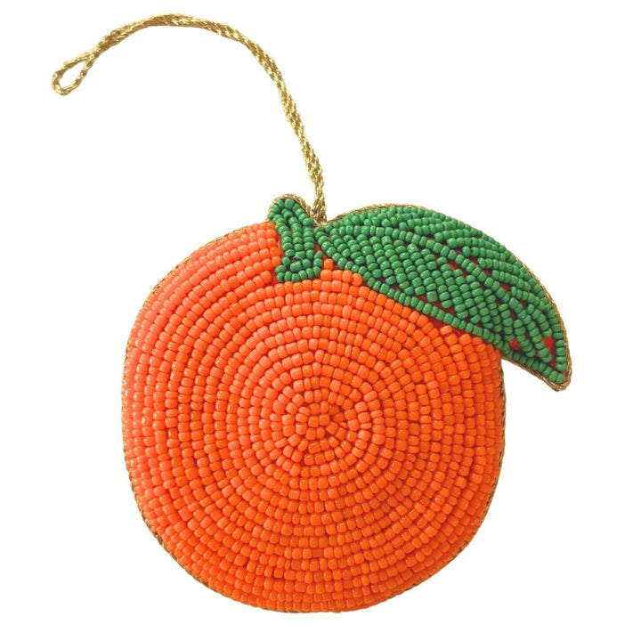 Handmade Orange Citrus Embroidered Ornament