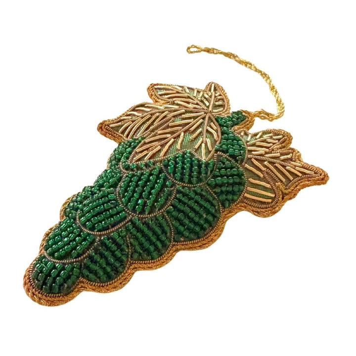 Handmade Grape Cluster Embroidered Ornament