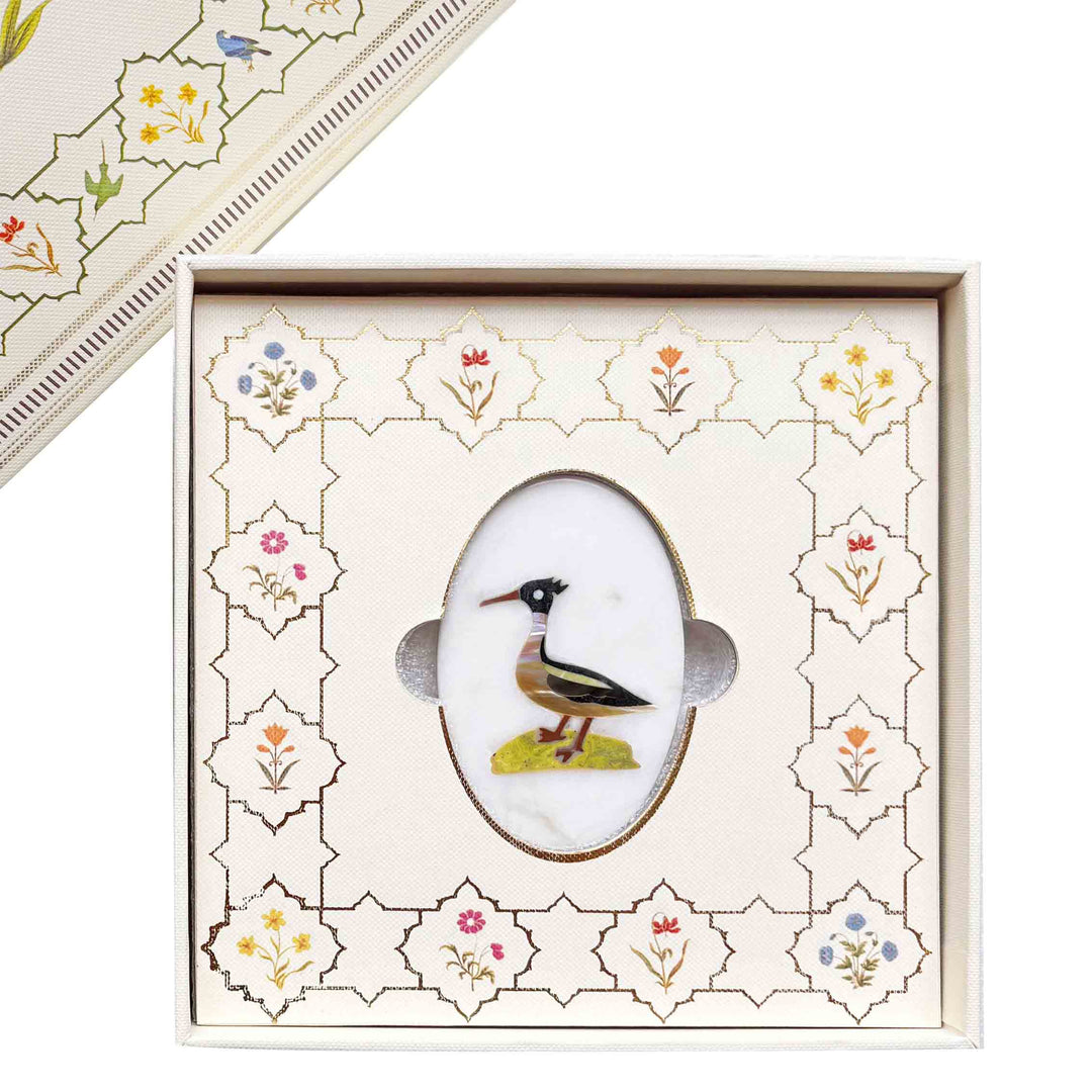 Marble Inlay Bird Trinket Box