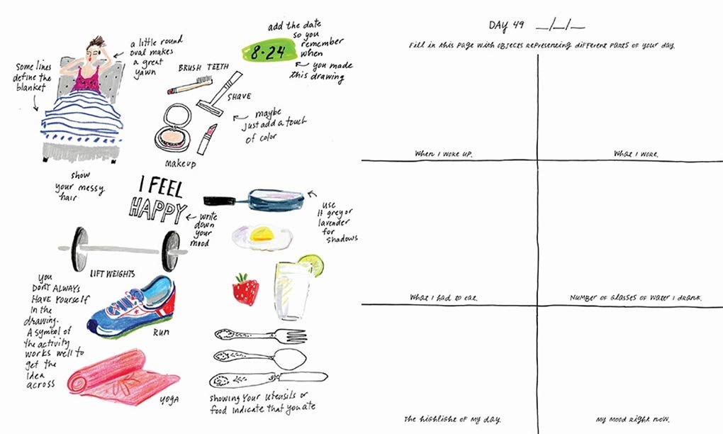 100 Days of Drawing (Guided Sketchbook): Sketch, Paint, and Doodle Towards One Creative Goal Book