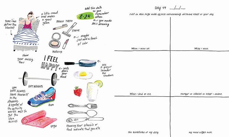 100 Days of Drawing (Guided Sketchbook): Sketch, Paint, and Doodle Towards One Creative Goal Book