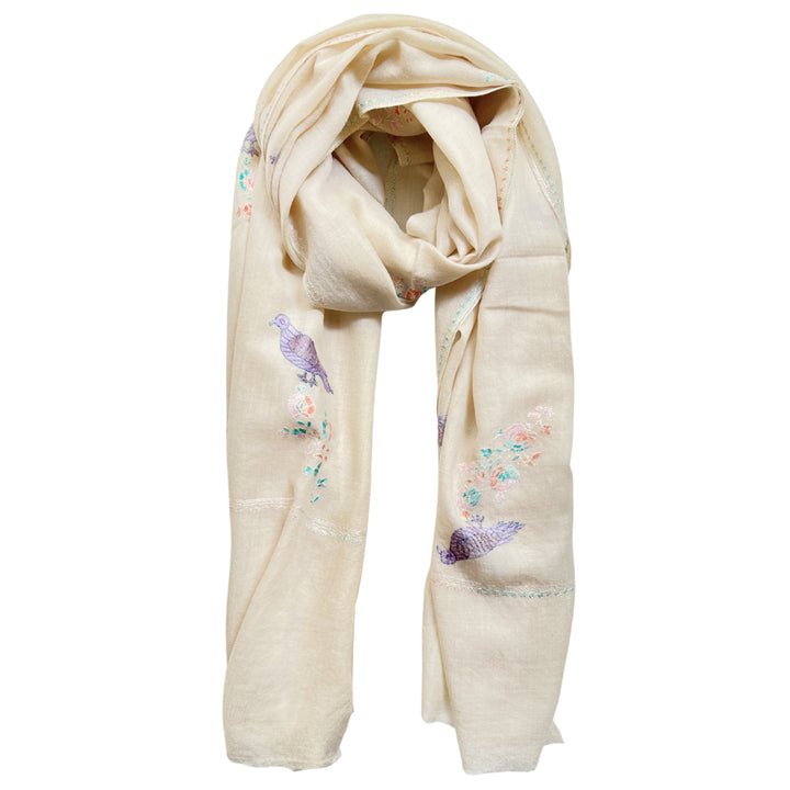 Pashmina Finch Embroidered Stole