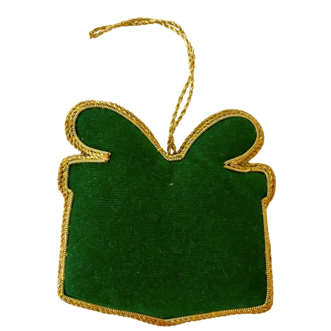 Handmade Festive Gift Box Embroidered Ornament