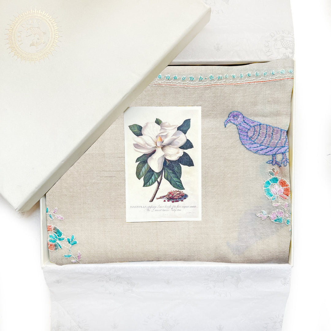 Pashmina Finch Embroidered Stole